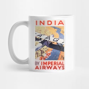 INDIA IMPERIAL AIRWAYS Advertisement British Airline Vintage Airplane Mug